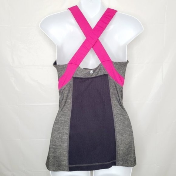 Lululemon Cross Back Tank with Pink Straps - Picture 1 of 4